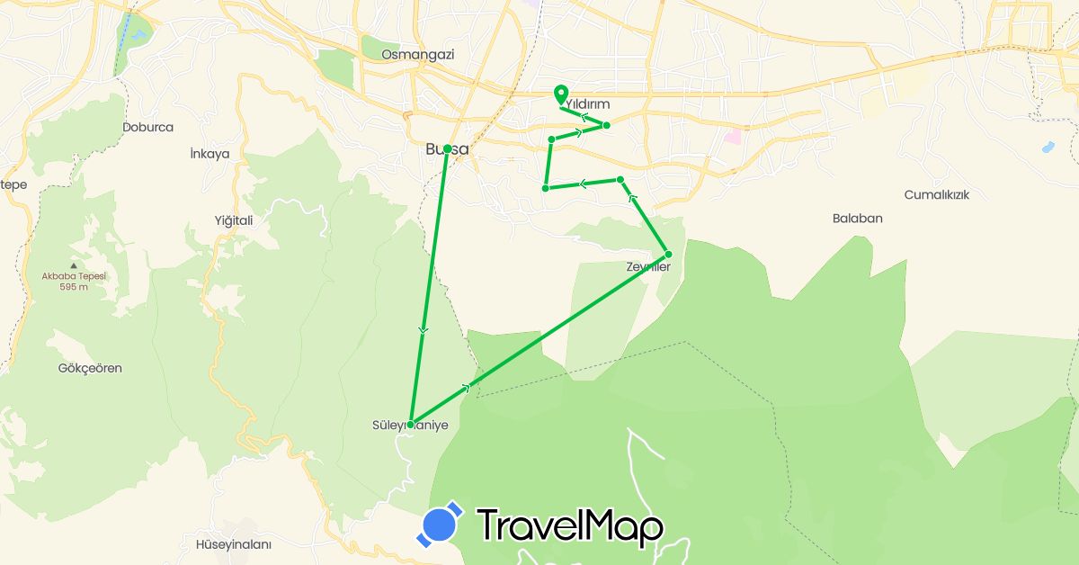 TravelMap itinerary: driving, bus in Turkey (Asia)